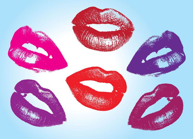 Kissing Lips Vector