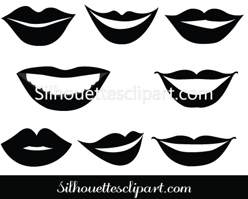 Lips Silhouette Vector