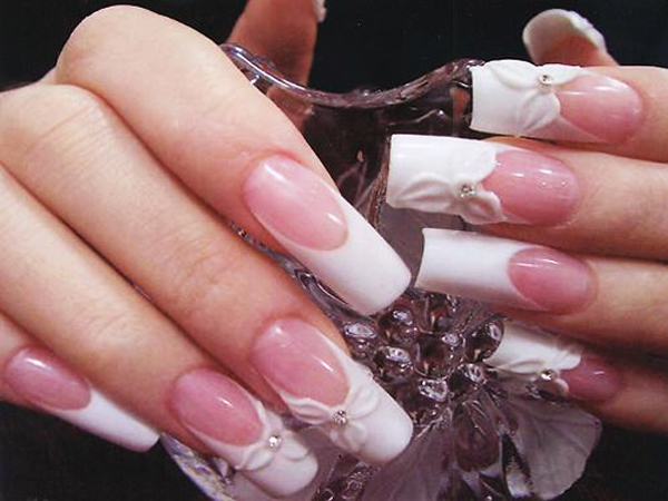 Long French Acrylic Nails