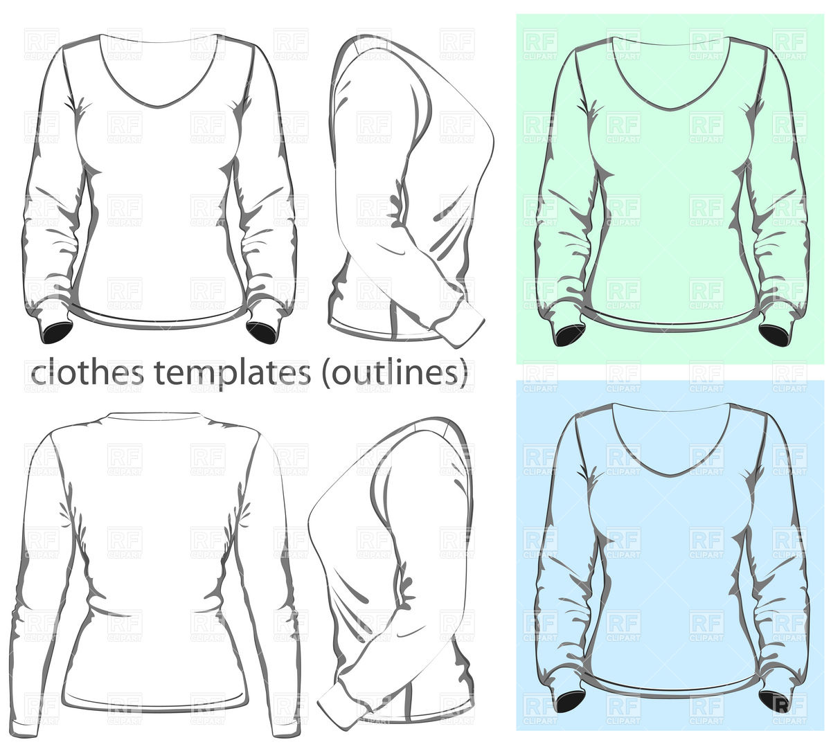 Long Sleeve Shirt Template Design