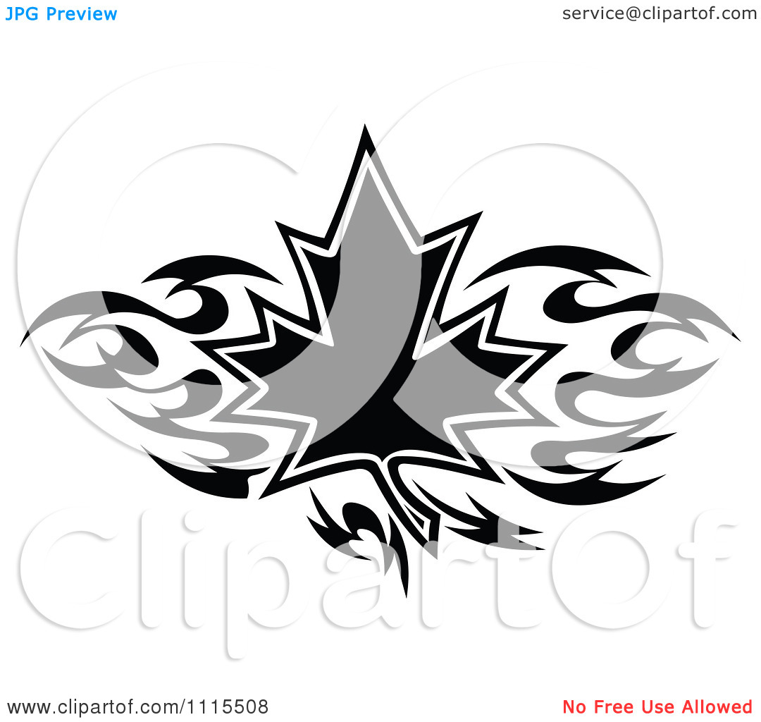 Maple Leaf Clip Art Black and White