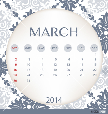 March 2014 Calendar Template