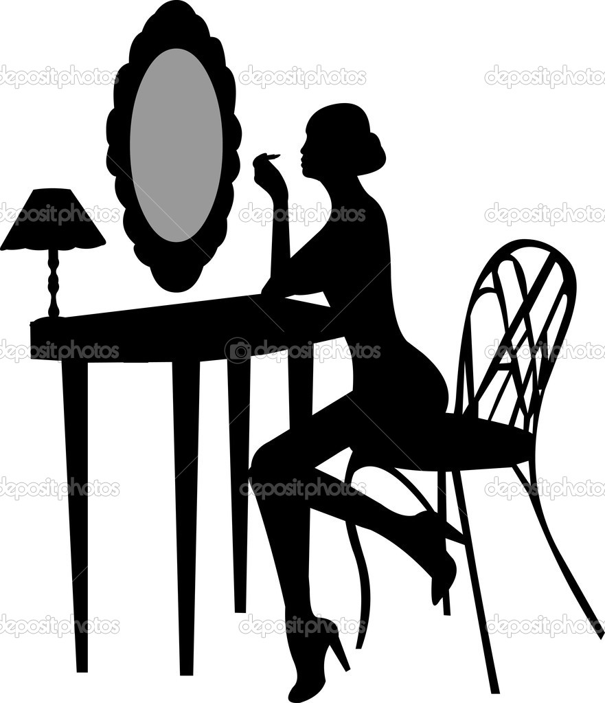 Mirror Make Up Silhouette Vector