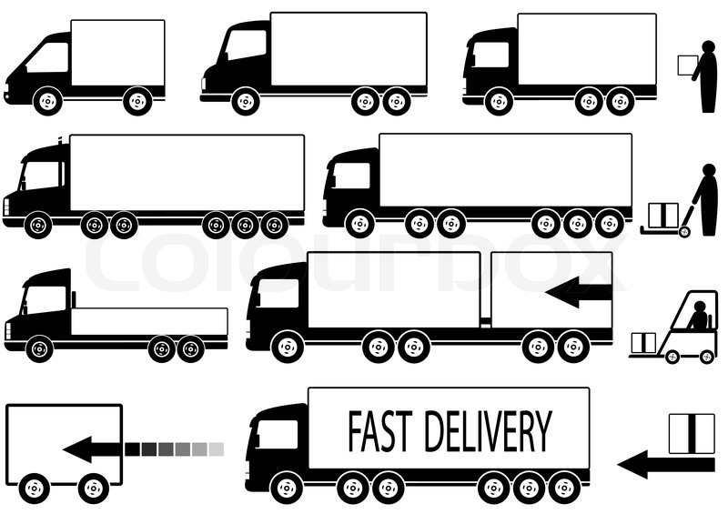 Moving Truck Vector Silhouette