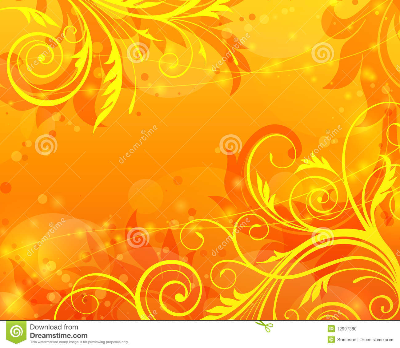 Orange Flower Vector Pattern