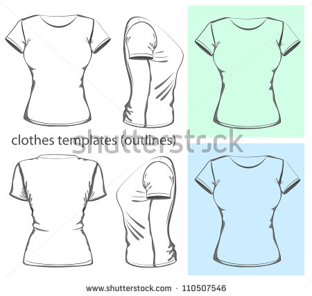 Outline of T-Shirt Template Back Side