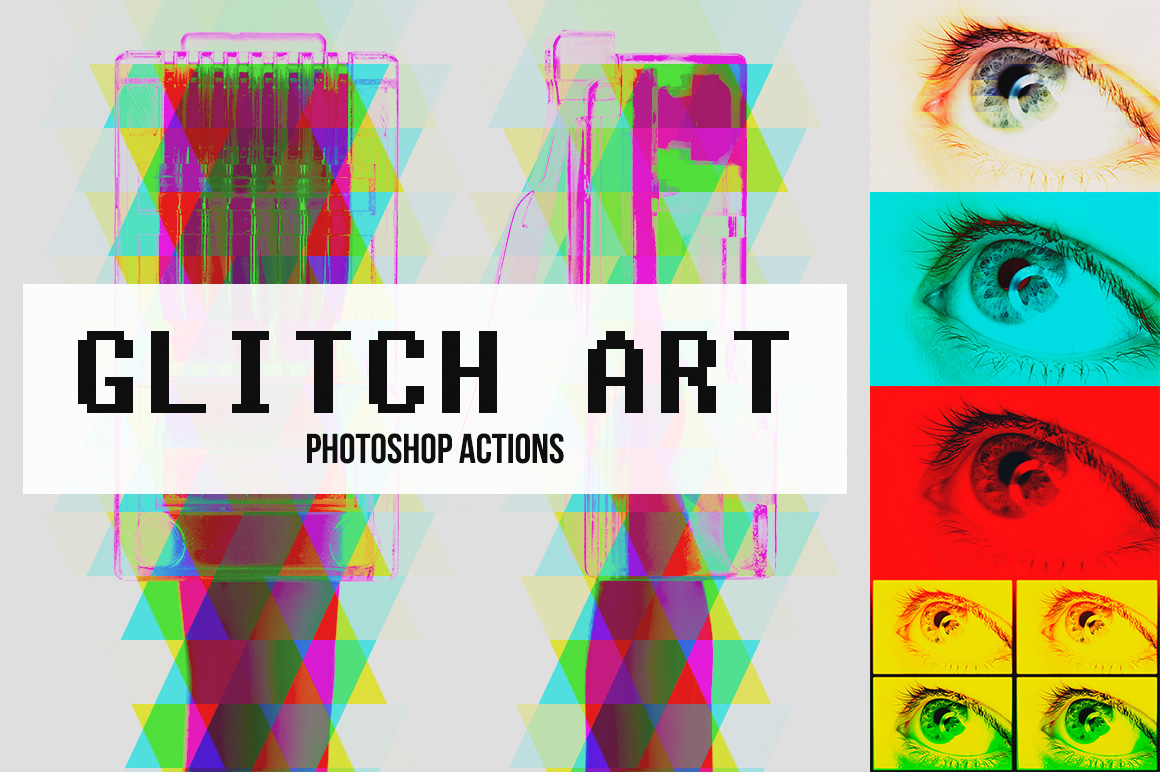 9 Glitch Art Photoshop Images