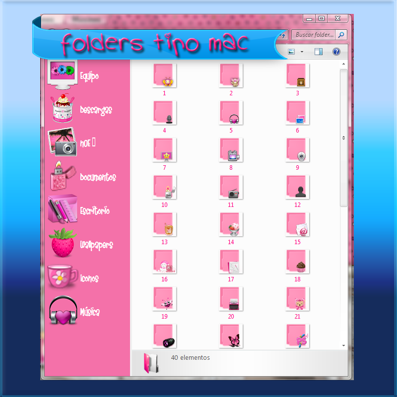 Pink Mac Folder Icons