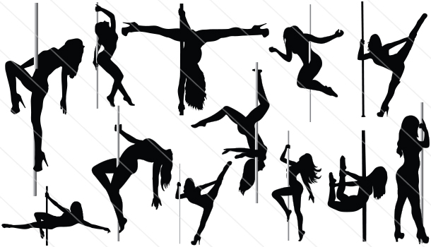 Pole Dancer Silhouette Vector