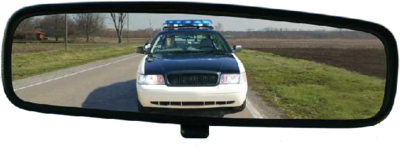Police Car Rear View Mirror