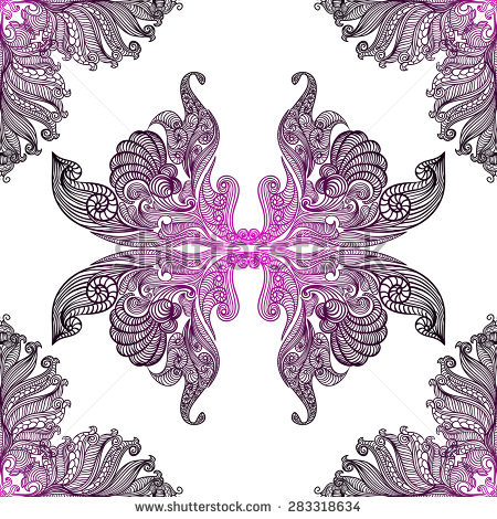Purple Lace Butterfly Tattoo