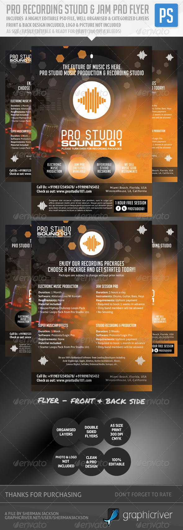 Recording Studio Flyer Templates Recording Studio Flyer Templates