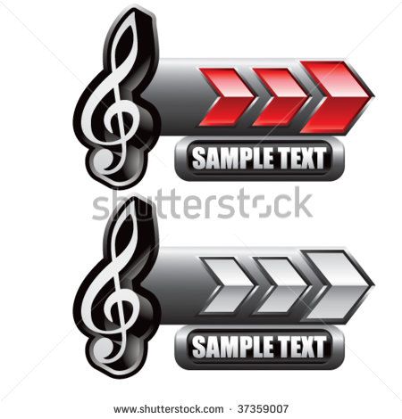 Red and White Music Notes Vector