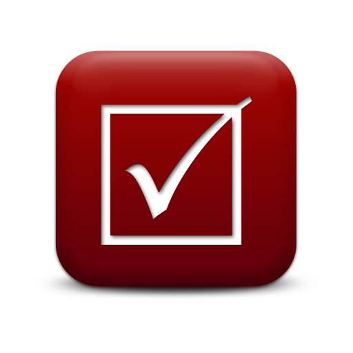 Red Square Check Box Icon