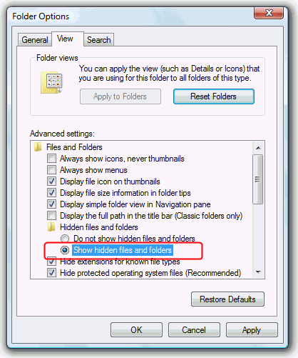 Restore in Windows 7 Missing Desktop Icons