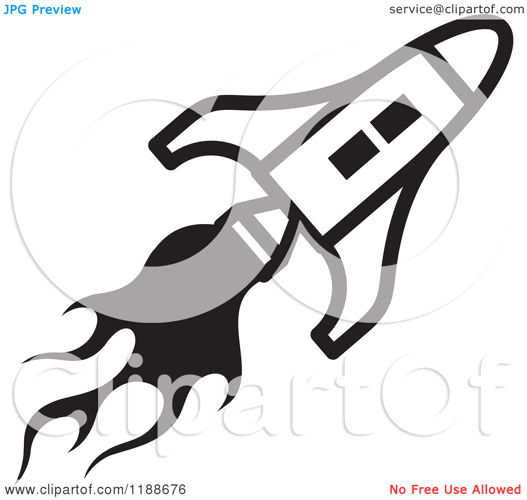 Rocket Clip Art Black and White