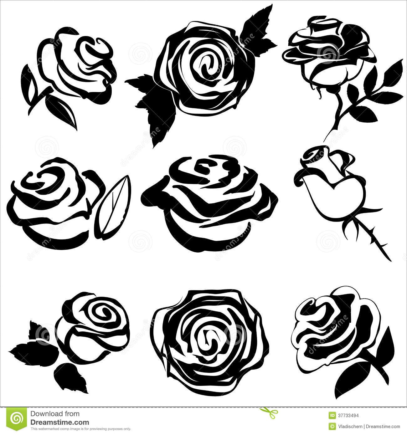 Rose Silhouette Vector Illustration