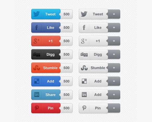 Share Social Buttons Vector