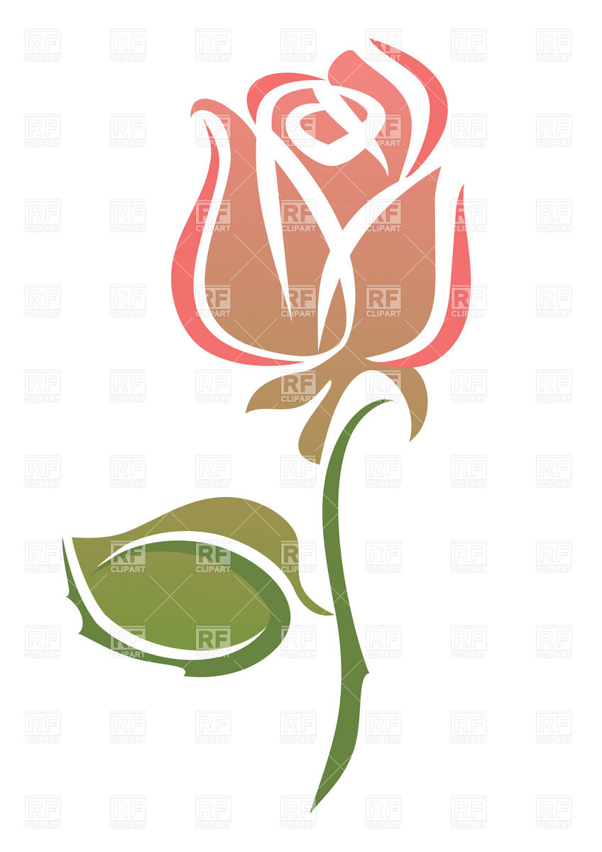 Simple Pink Rose Clip Art