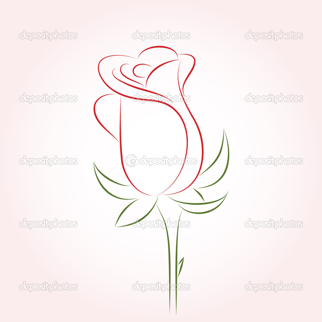 17 Simple Rose Vector Images - Simple Roses, Rose Silhouette Vector