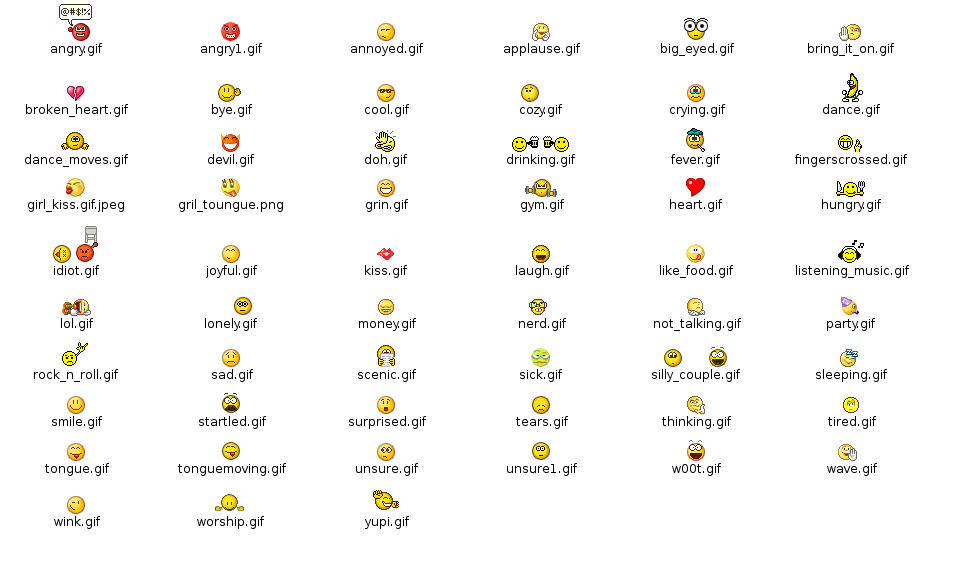 Smiley Faces Text Emoticons