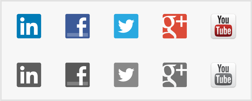 Social Media Icons Facebook Twitter Google Plus