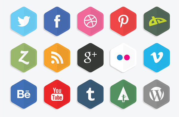 Social Media Icons Flat