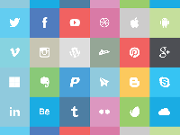 Social Media Icons Flat