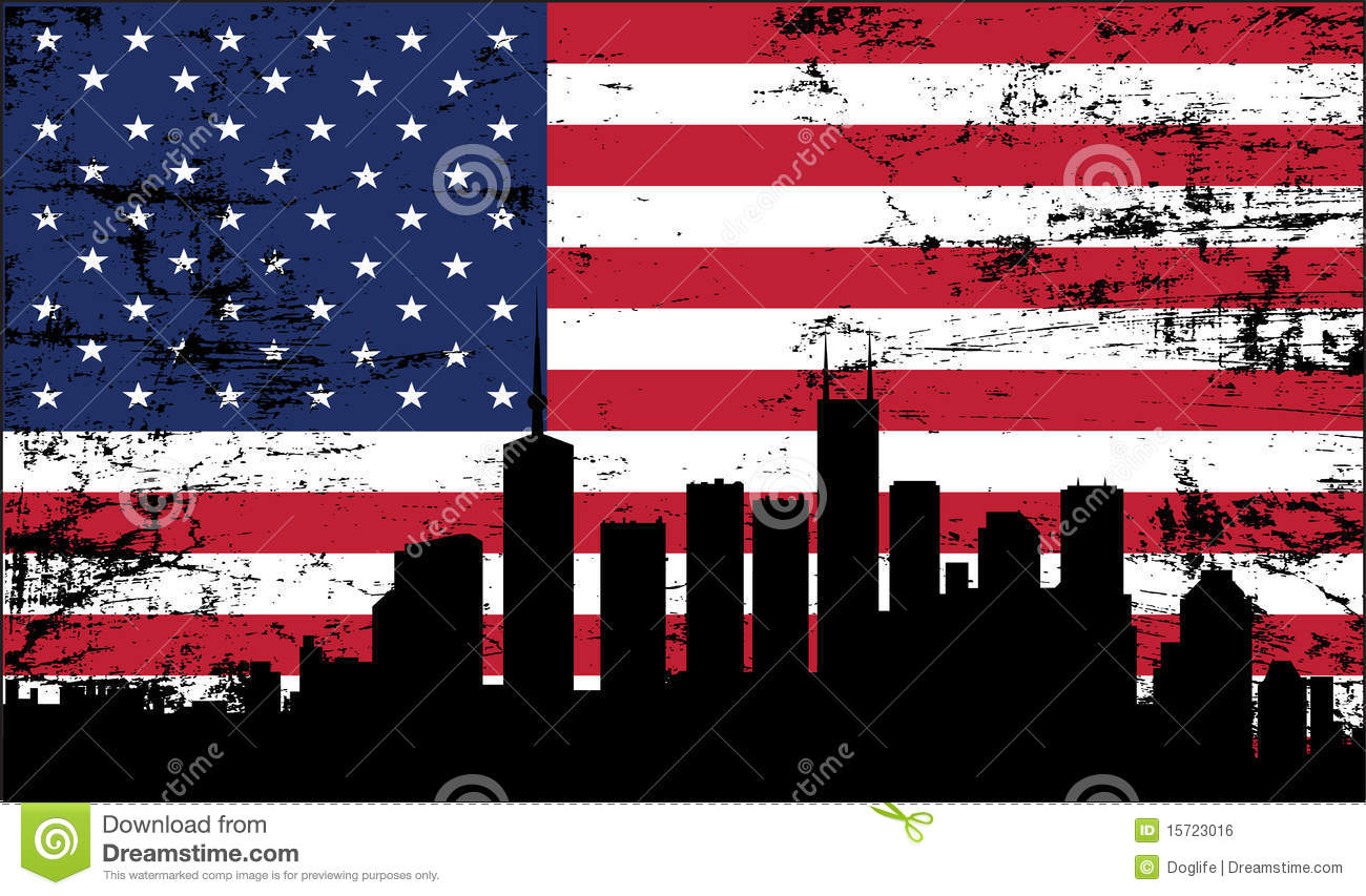 USA Flag Vector Black