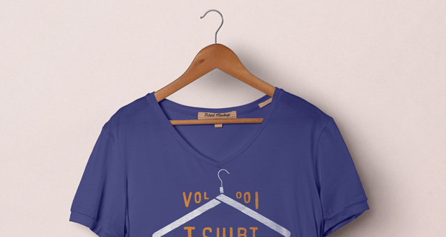 V-Neck T-Shirt Mock Up Template