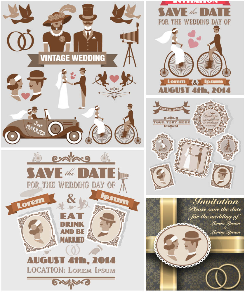 Vintage Style Wedding Invitations