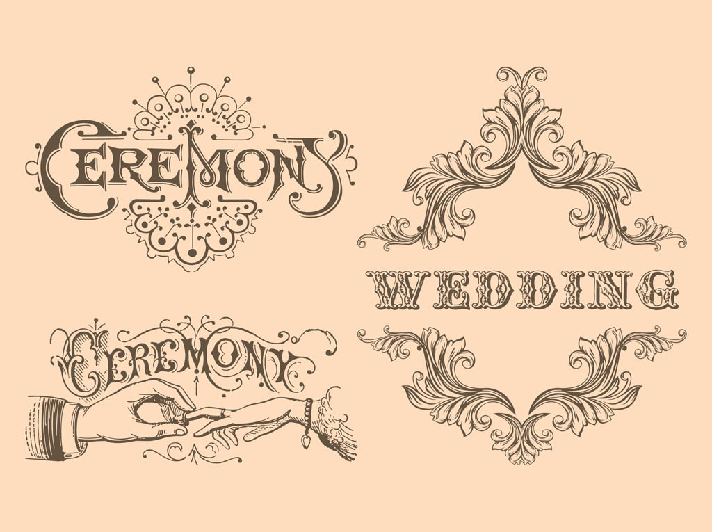 Vintage Wedding Vectors Free