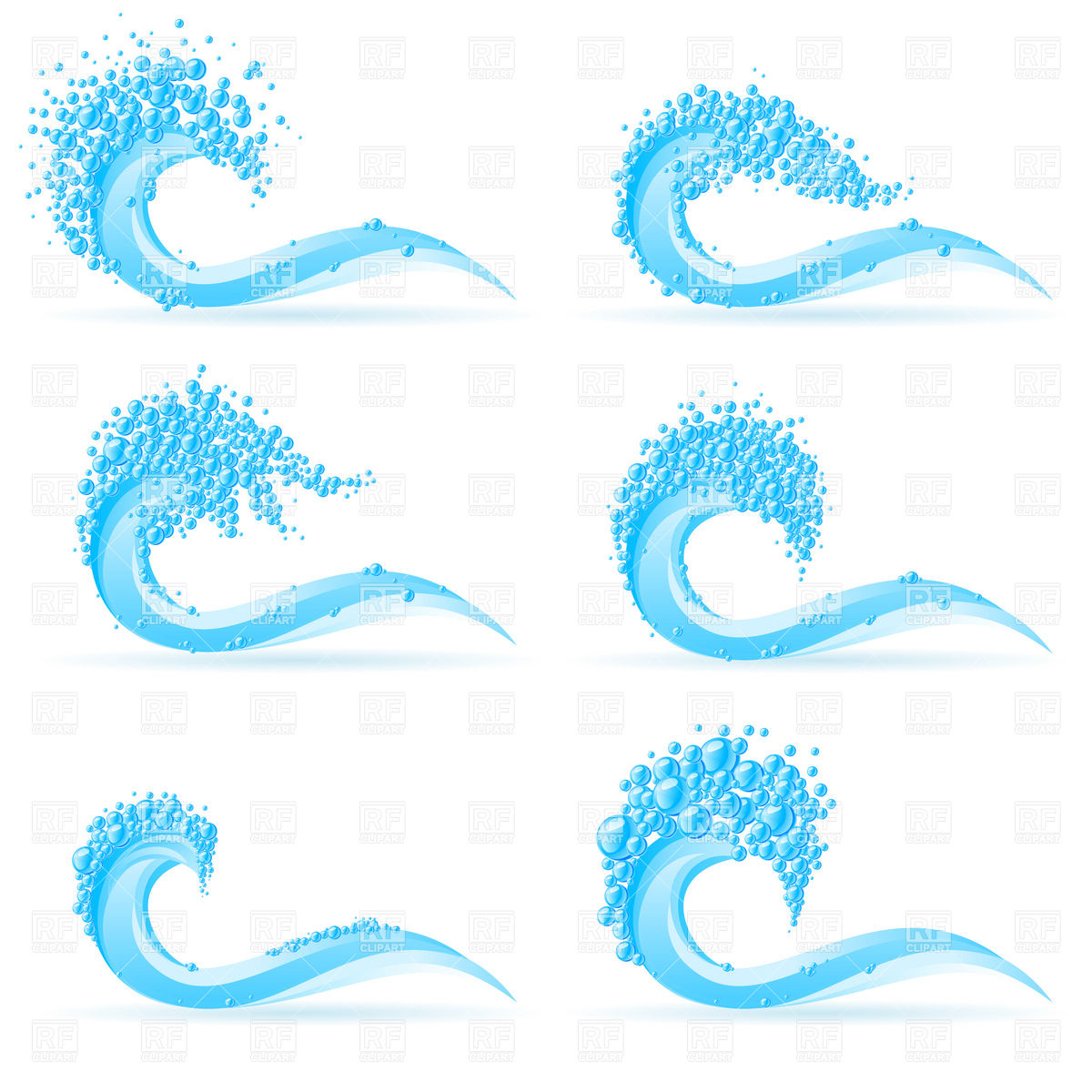 12 Vector Water Waves Clip Art Images