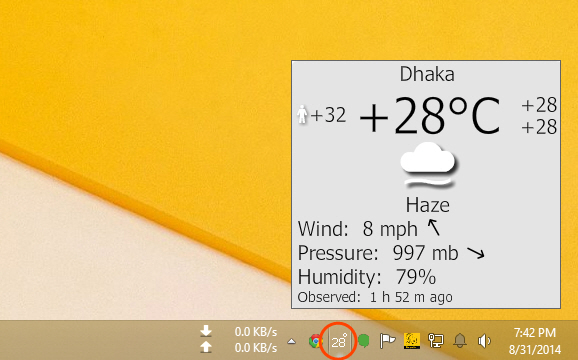 Weather for Windows 8.1 Desktop
