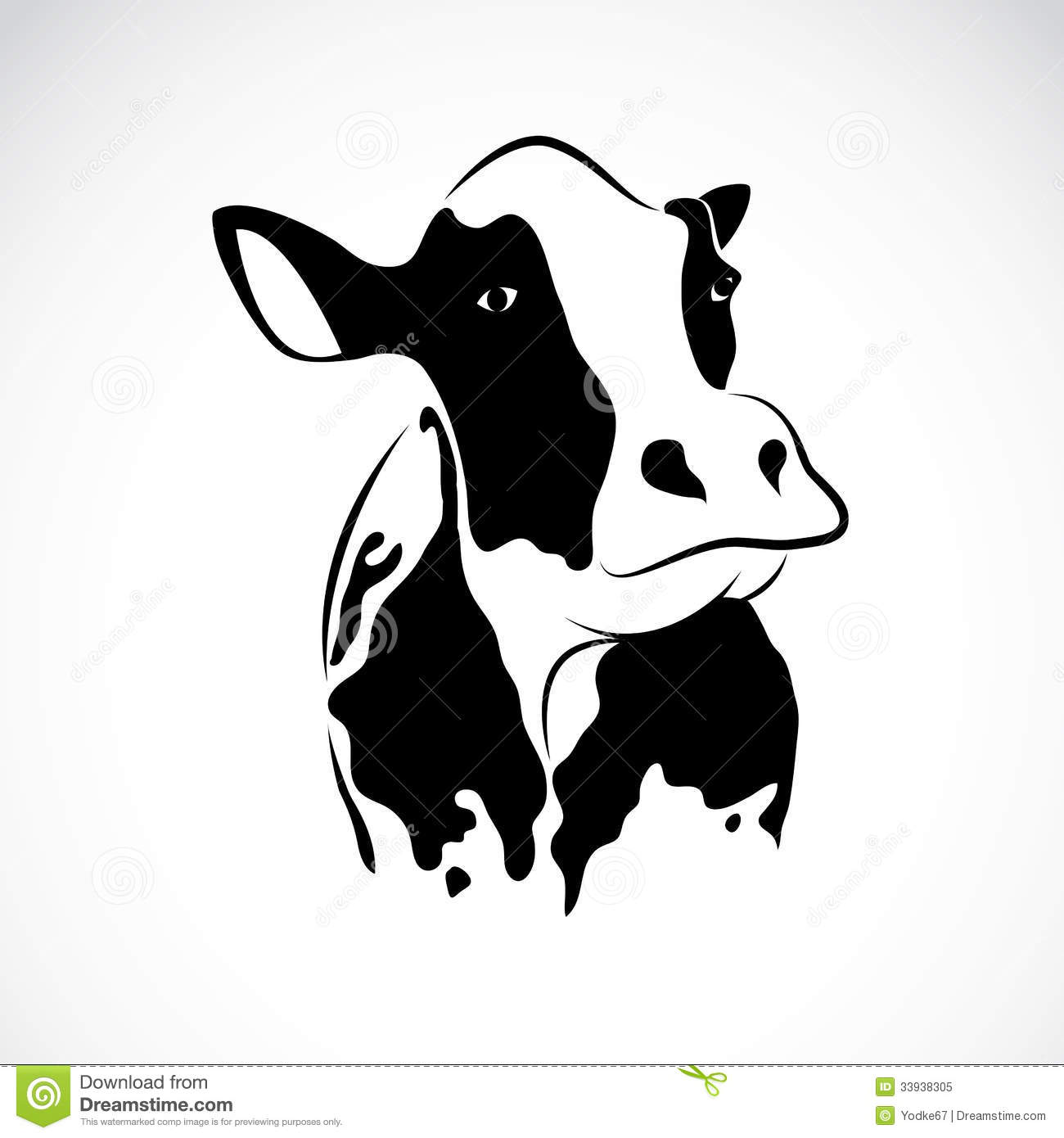 White Dairy Cow Silhouette