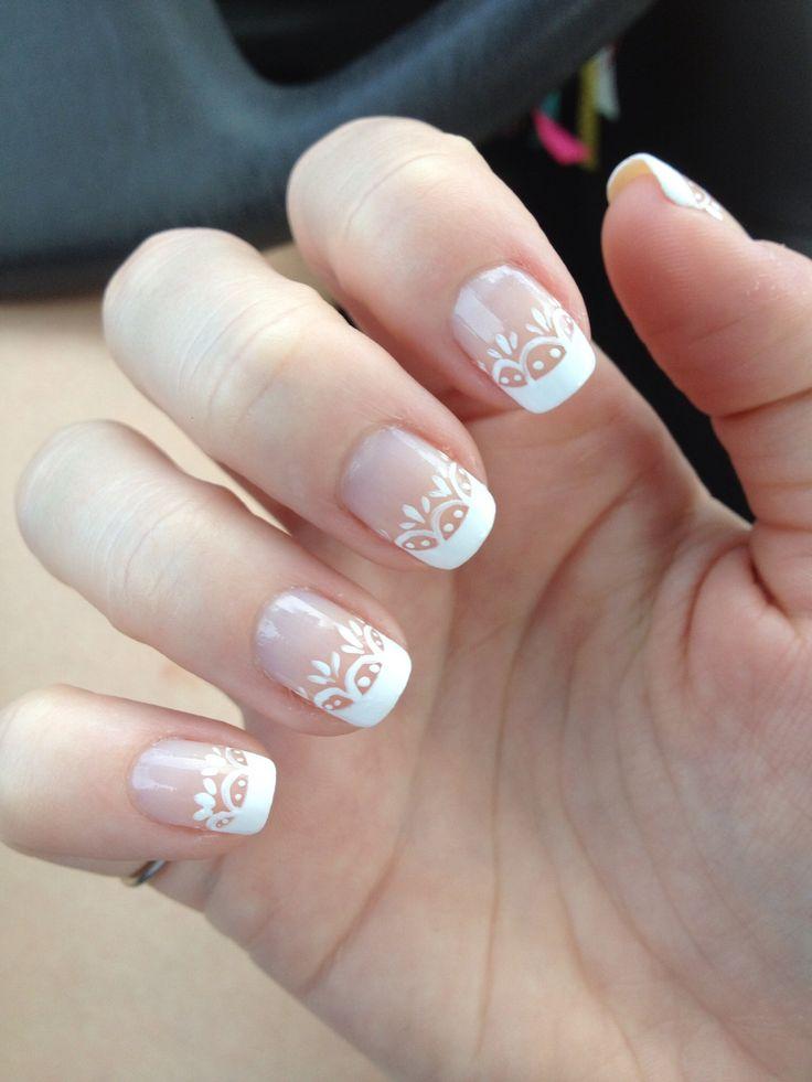 White Lace Wedding Nail Designs