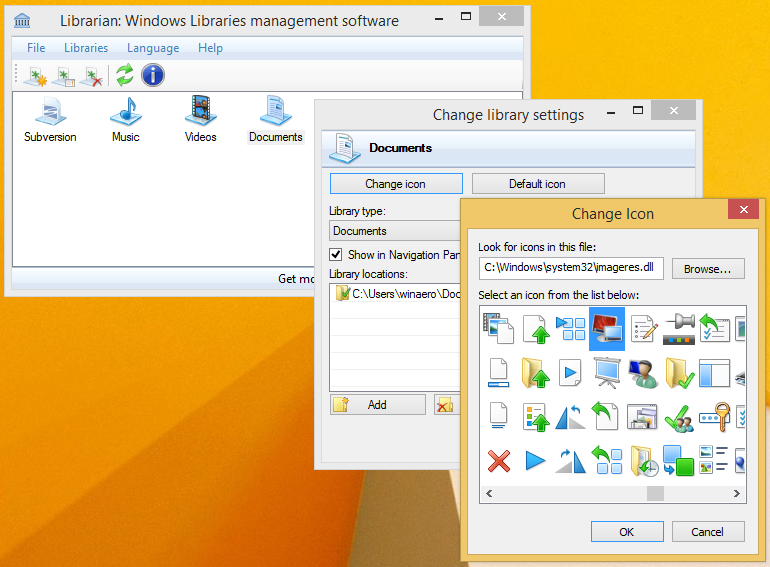 Windows 8 Change Library Icon
