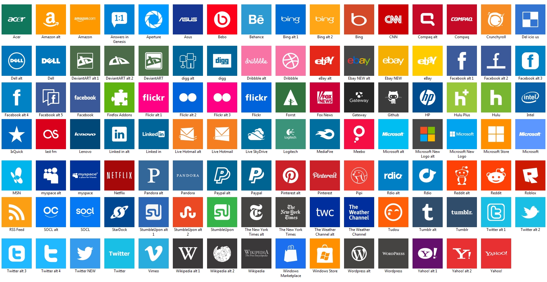 Windows 8 Metro Icon Pack