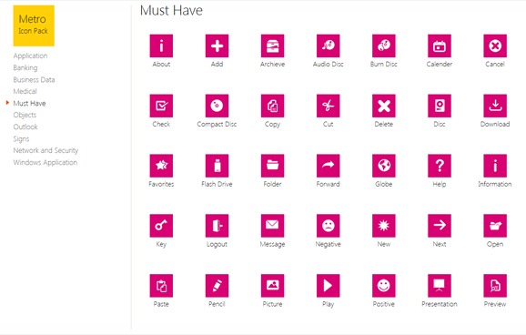 Windows Metro Icons
