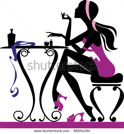 Woman Putting On Makeup Silhouette