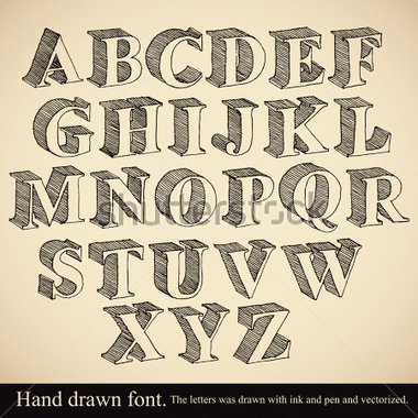 3D Hand Drawn Fonts
