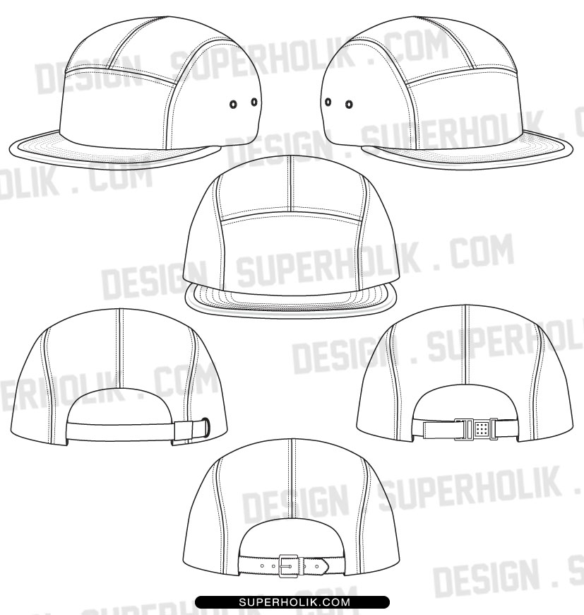5 Panel Hat Design Template