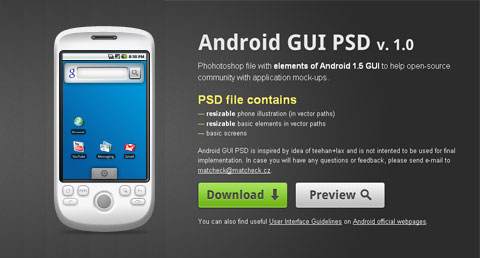 Android GUI PSD