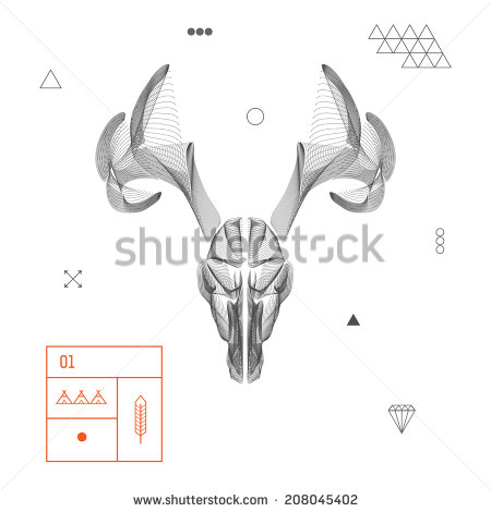 Animal Skull Line Art Vector