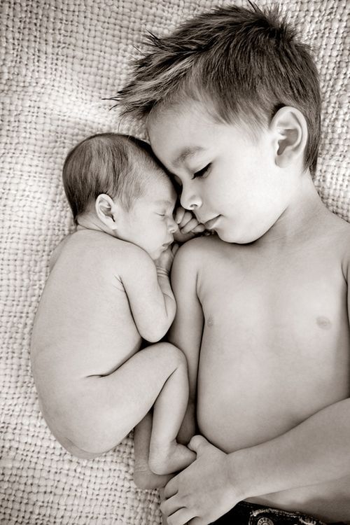 Big Brother and Newborn Baby