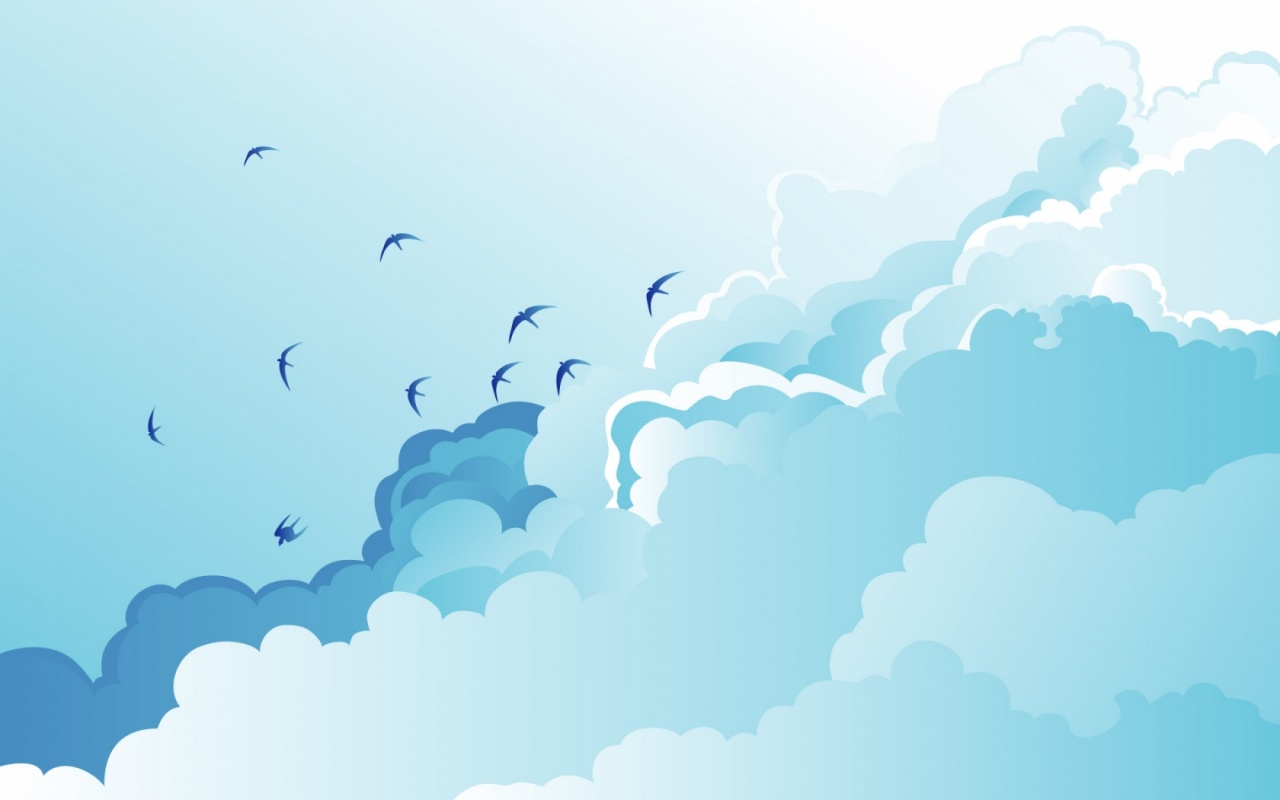 Bird Clip Art of Cloud and Sky