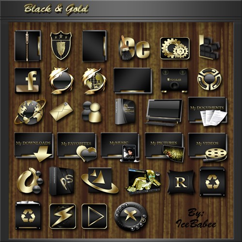 10 Games Icons Black And Gold Images