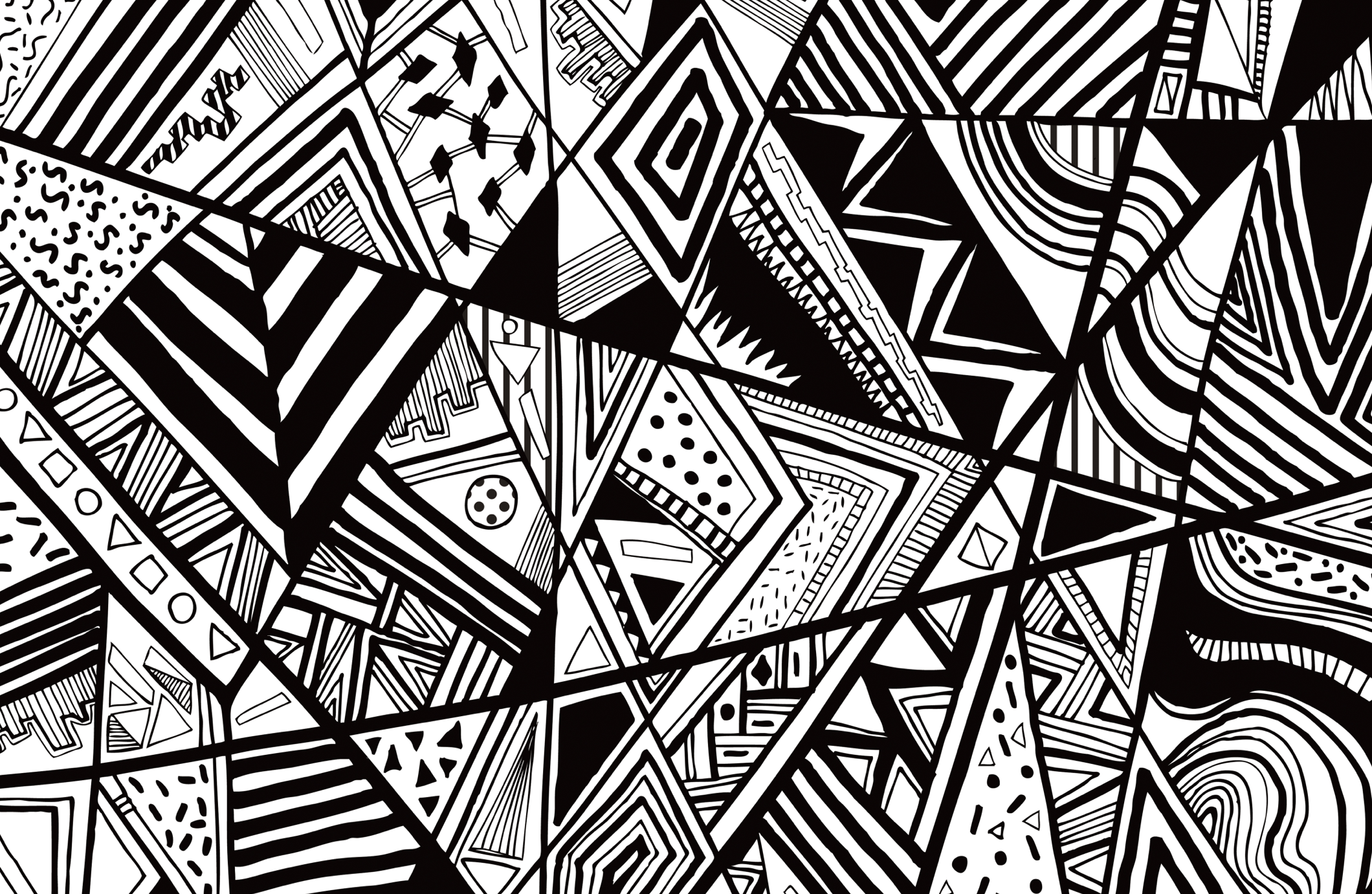 Black and White Abstract Line Patterns