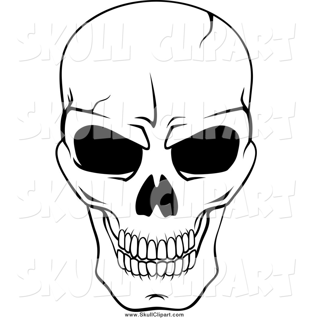 Black and White Skull Clip Art