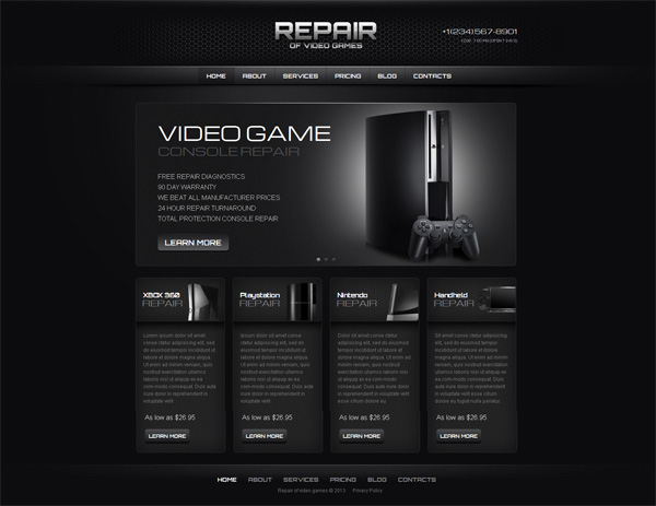 Black and White Website Template